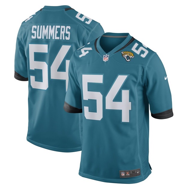 mens nike ty summers teal jacksonville jaguars game player jersey
